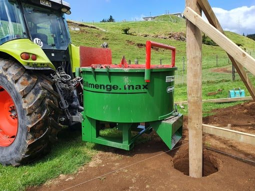 Large Pan Concrete Mixer NZ PTO Remote Farm Construction Work