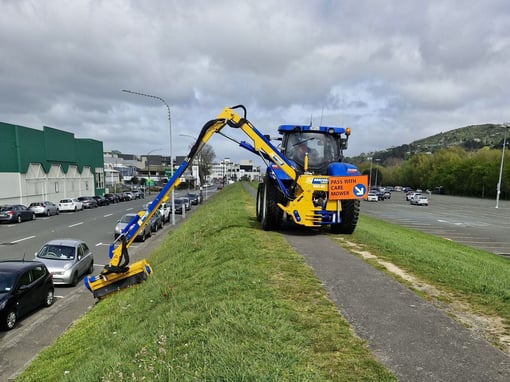 Bomford B81-81 reach arm mower in Wellington City 2